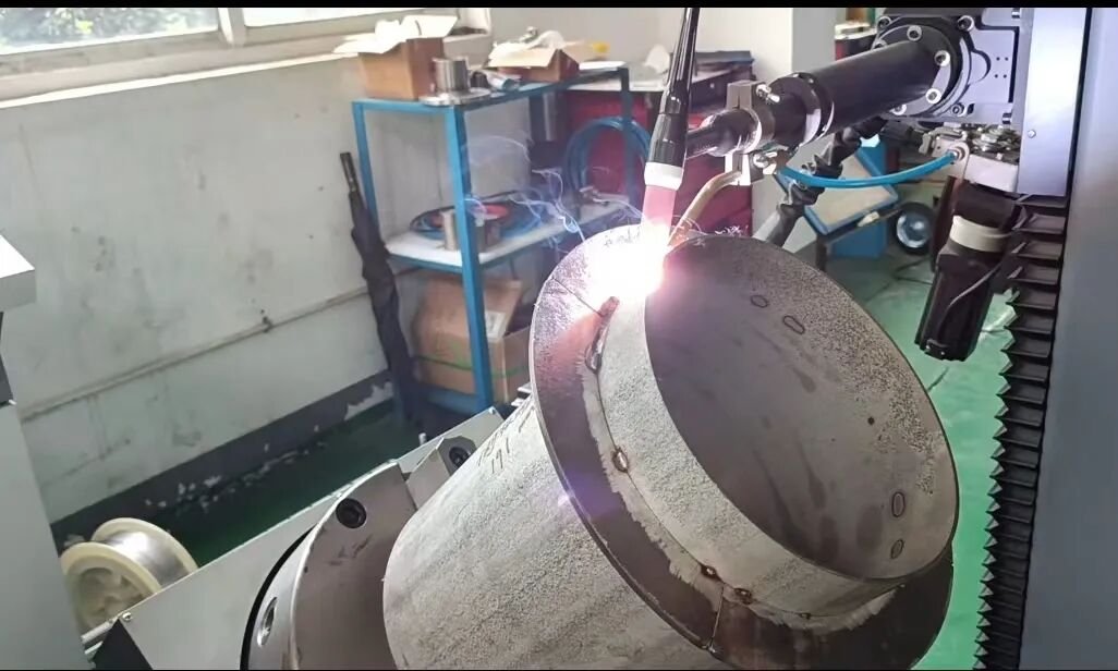 Automated flow meter pipe to fitting welding sample