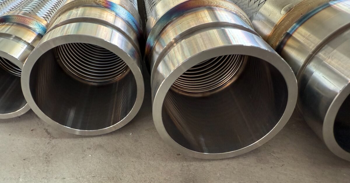Corrugation flattening process before automatic metal hose welding