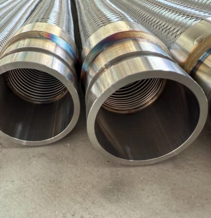 Corrugation flattening process before automatic metal hose welding
