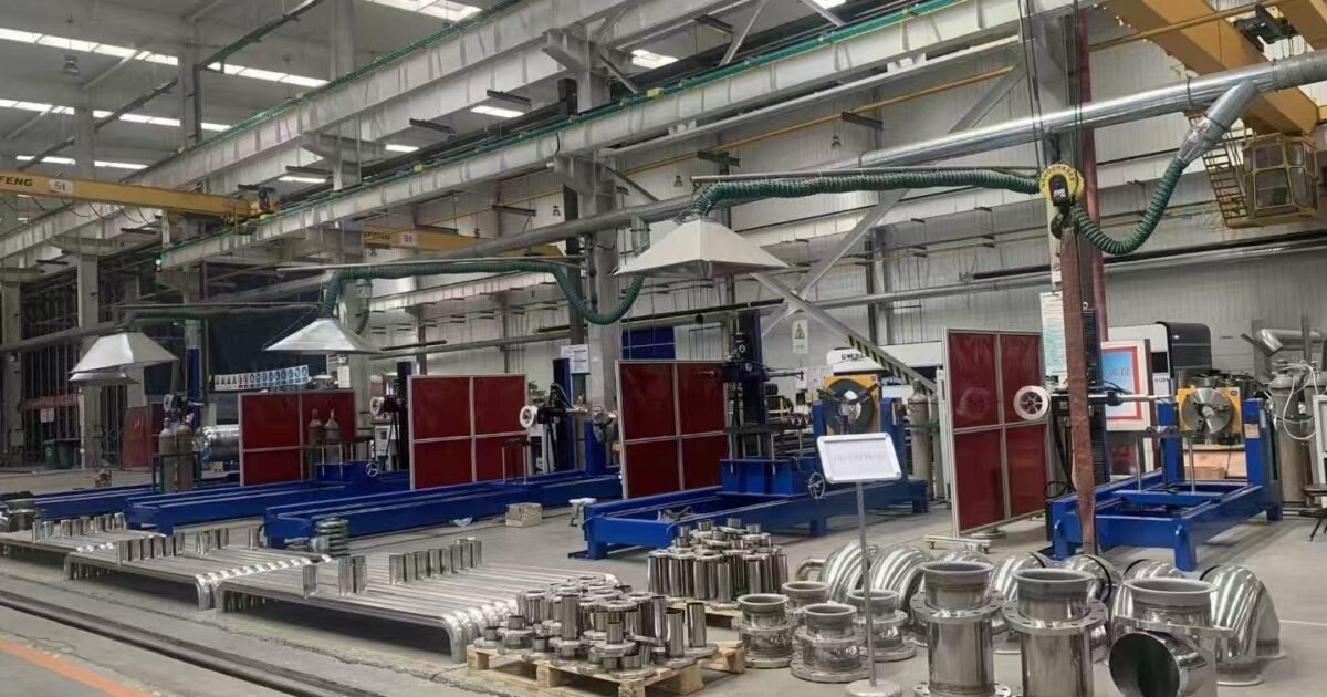 Data center liquid cooling pipe welding production line for stainless steel rigid pipes and piping assemblies