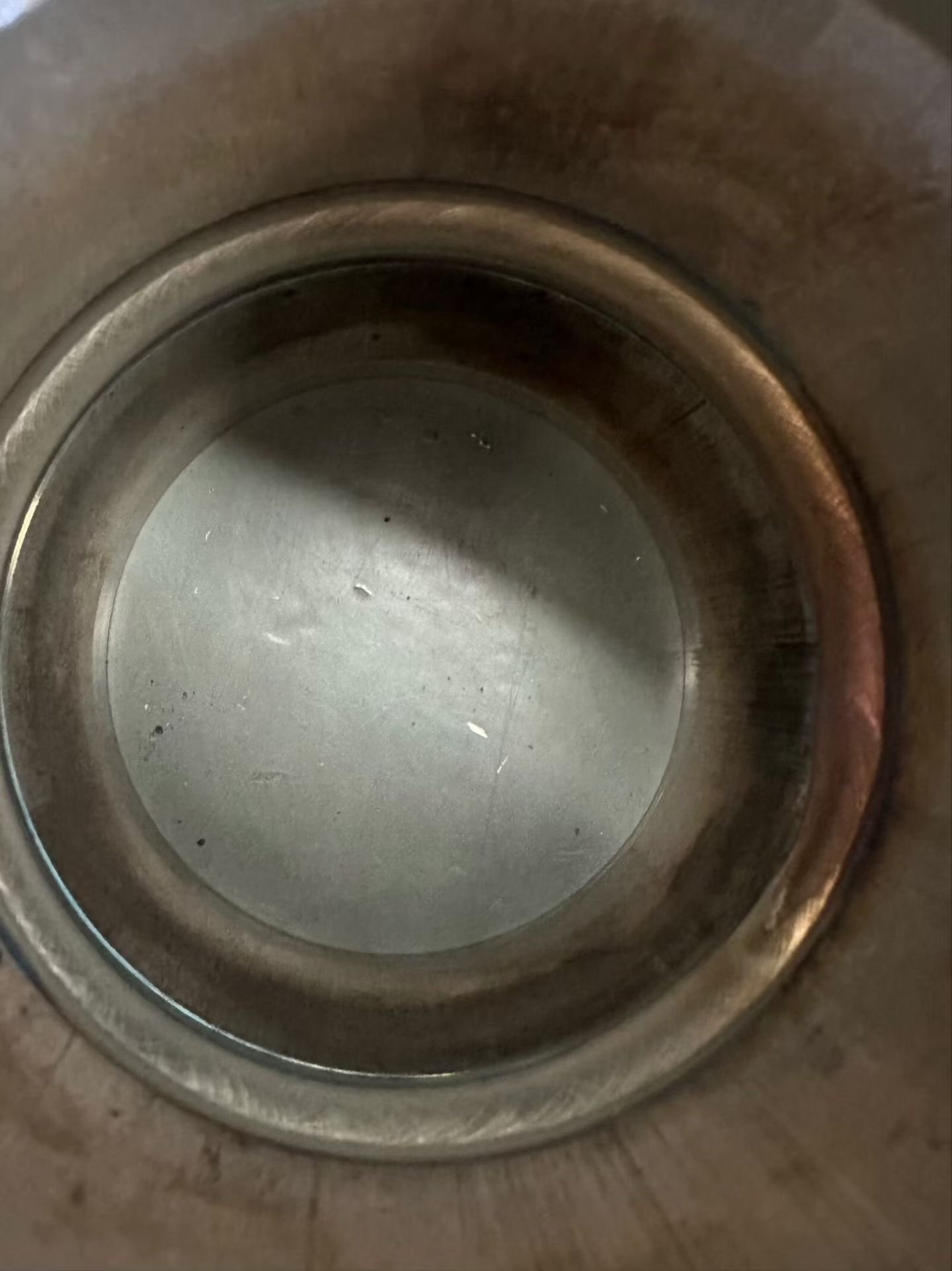 Internal view of TIG welded pipe joint showing weld penetration and internal welding quality